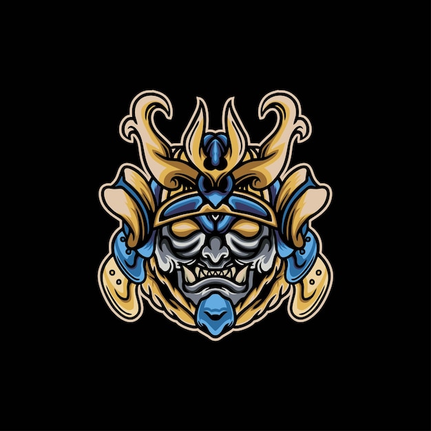 Japanese monster samurai mascot logo design