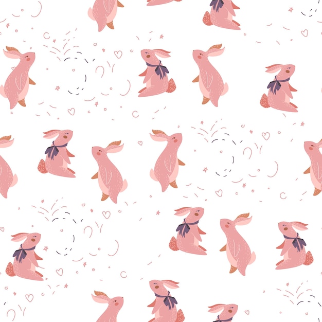 Japanese new year pattern rabbits for decoration design