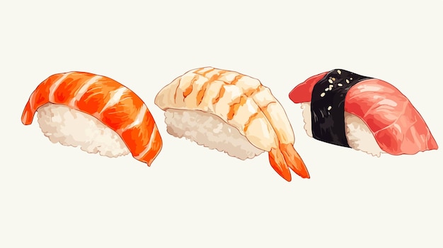 Japanese Nigiri Sushi Vector for Food Delivery Icon