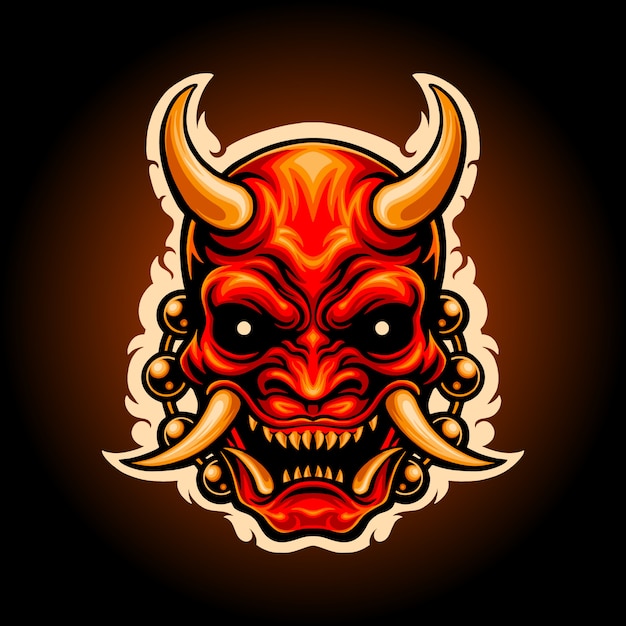 japanese oni mascot illustration