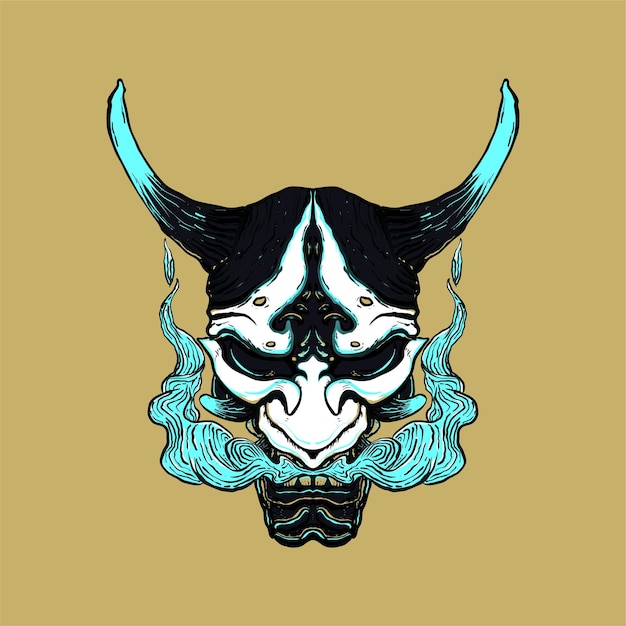 Japanese oni mask mascot