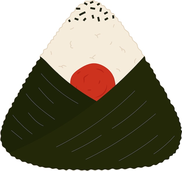 Japanese Onigiri Rice Ball Cuisine Illustration Graphic Element Art Card