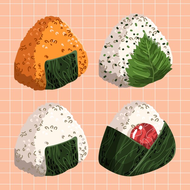 Vector japanese onigiri vector illustration