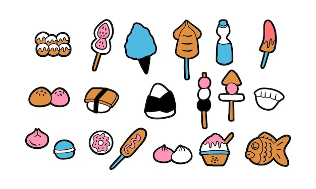 Japanese street food vector illustration Icon and shape vector EPS 10