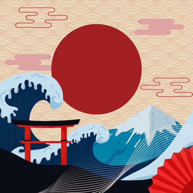 Japanese Style Element Background