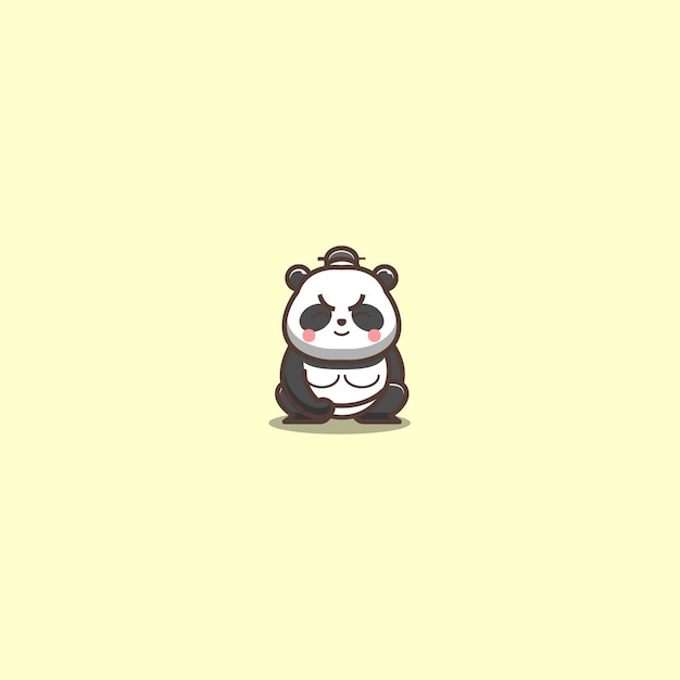 Japanese sumo panda vector illustration