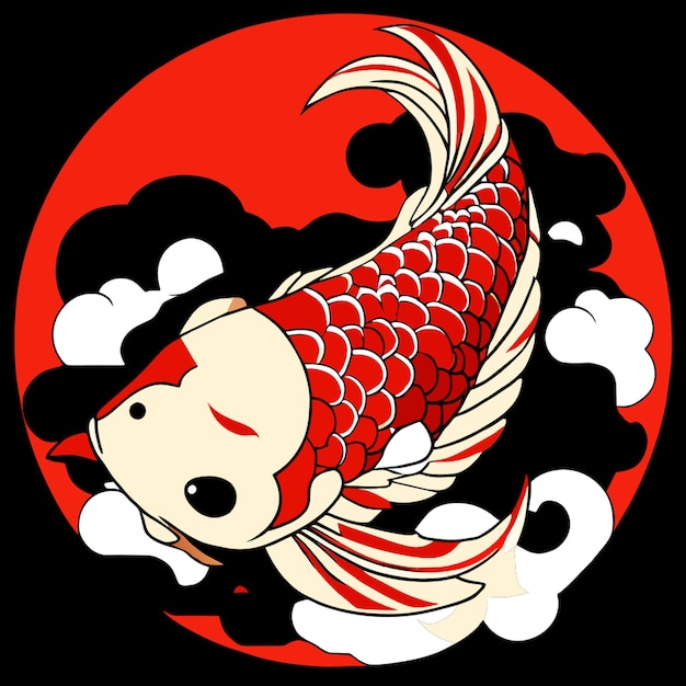 Vector japanese tattoo koi fish vector illustration