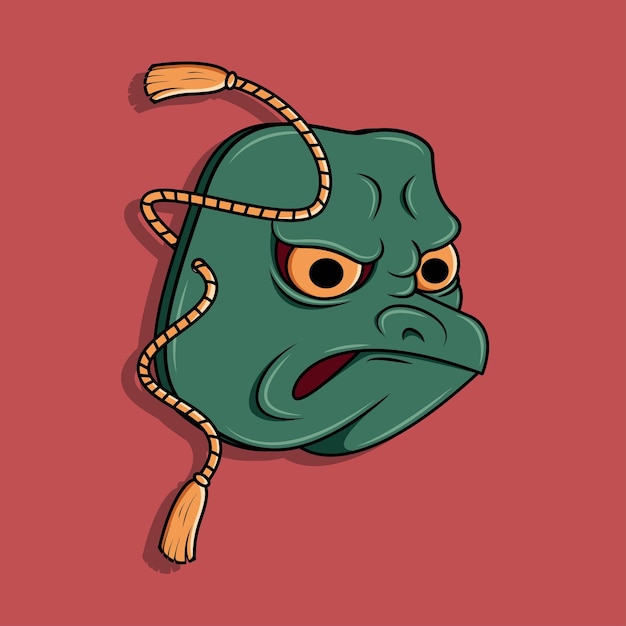 Japanese tengu mask vector illustration