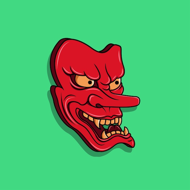 Japanese tengu mask vector illustration