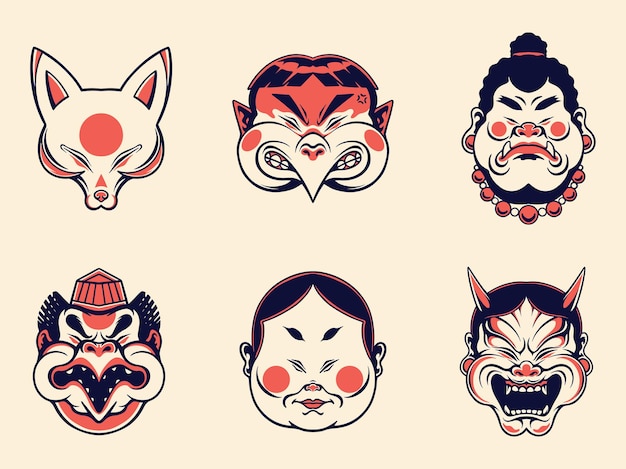 japanese traditional mask Collection