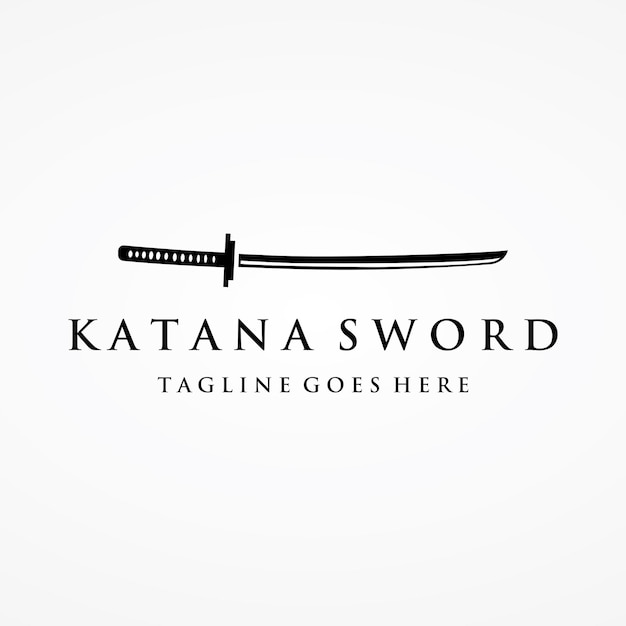 Japanese vintage katana samurai sword logo templatejapanese heritage sword vector illustration