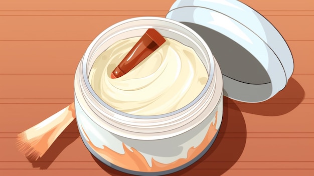 Vector a jar of cream cheesecake with a sticker that says quot the top right quot