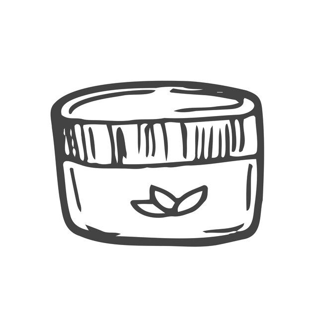 Vector jar for cream or cosmetic and household liquids vector doodle illustration of a plastic or glass