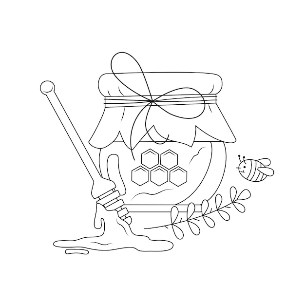 A jar of honey Picture for coloring