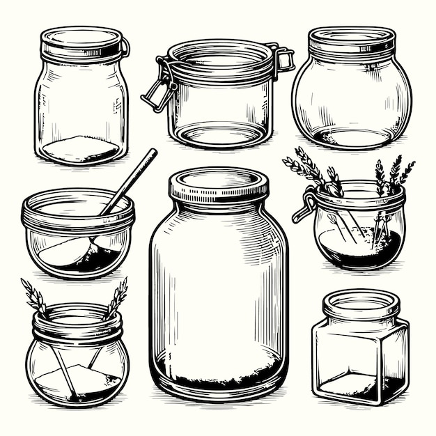 Vector jar outline silhouette vector illustration