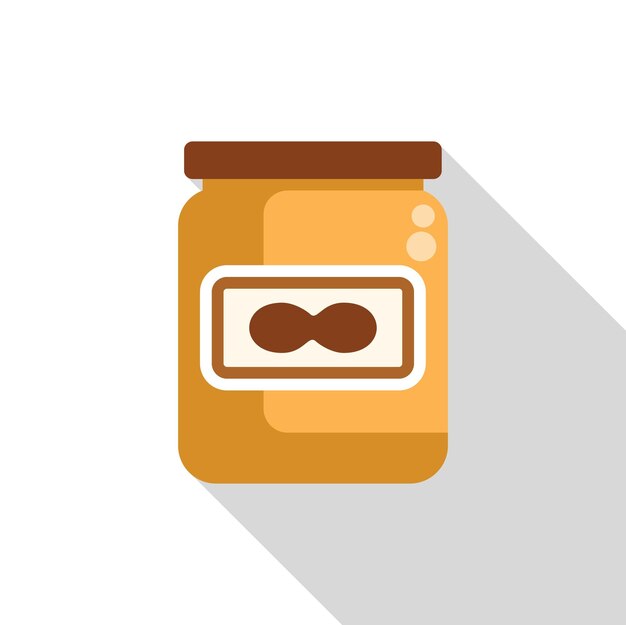 Vector jar of peanut butter with label showing two peanuts inside