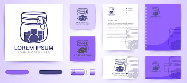 Jar and photography icon logo and business branding template design inspiration