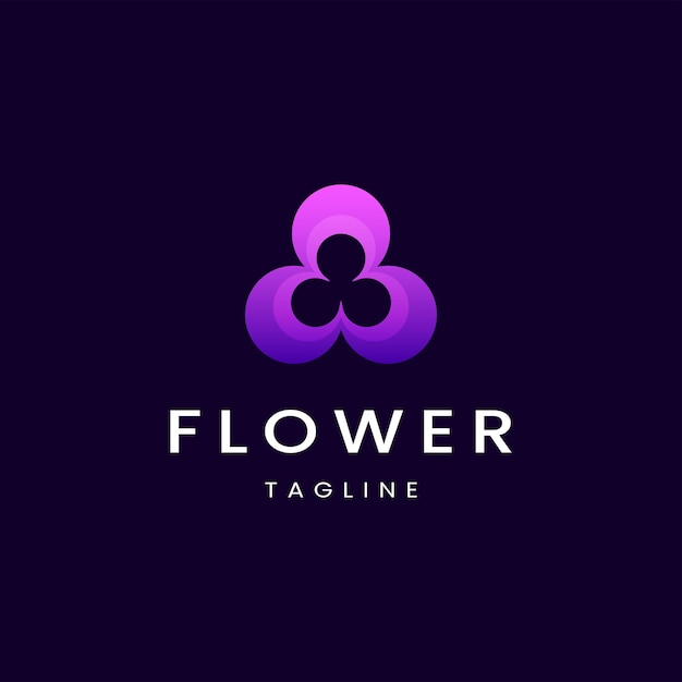 jasmine flower color gradient logo design