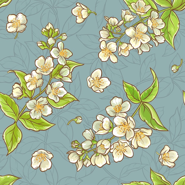 Jasmine seamless pattern