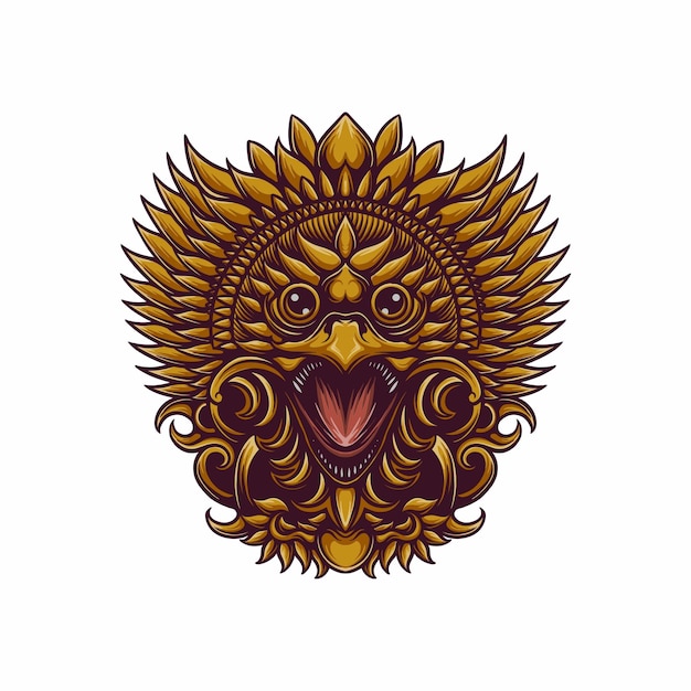 Vector jatayu head with ornament vector illustration