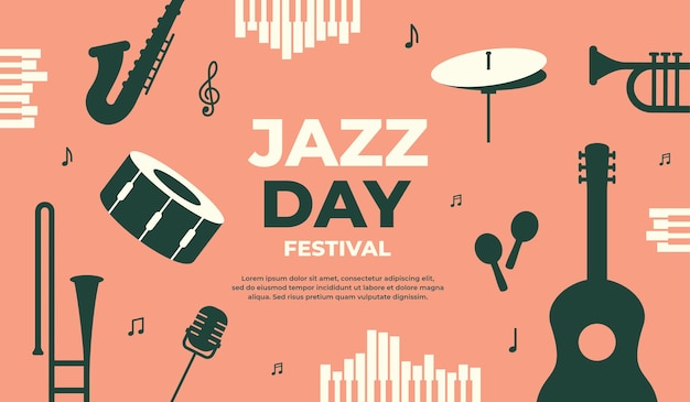 Jazz day festival banner vector illustration for poster event promotion