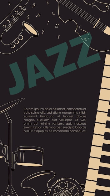 Vector jazz festival flier design