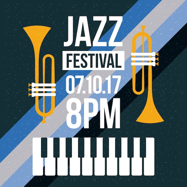 Jazz festival music celebration october poster