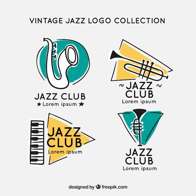 Jazz logo collection with vintage style