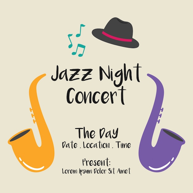 Jazz music festival poster and banner design template