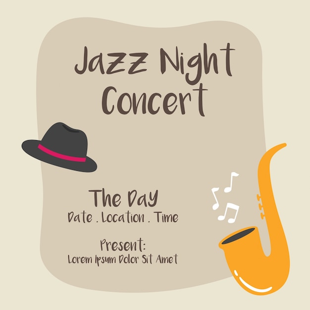 Jazz music festival poster and banner design template