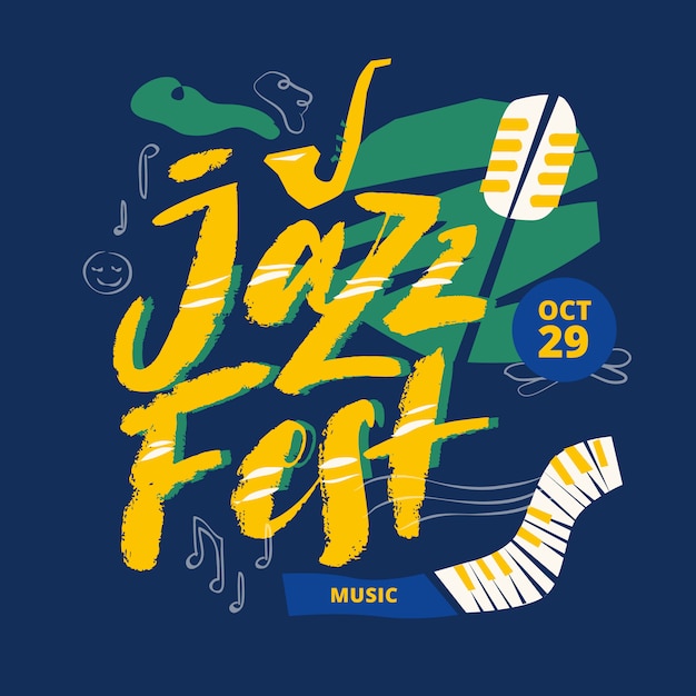 Jazz Music Festival Poster Title Lettering