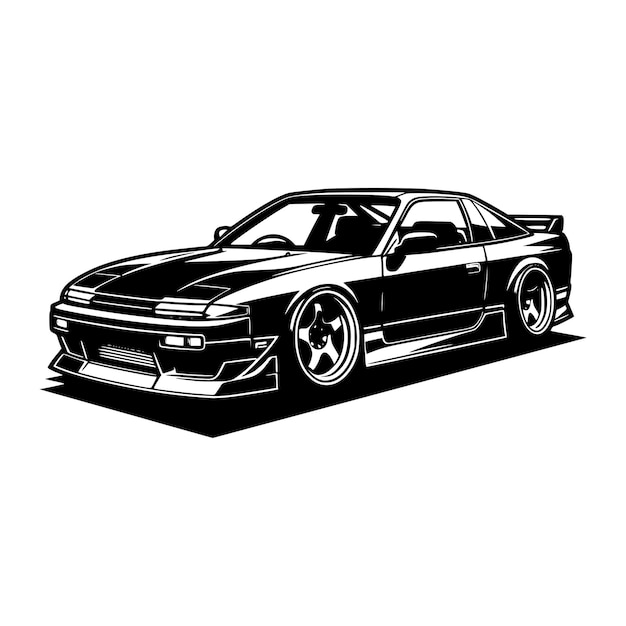 jdm car illustration nissan 240sx