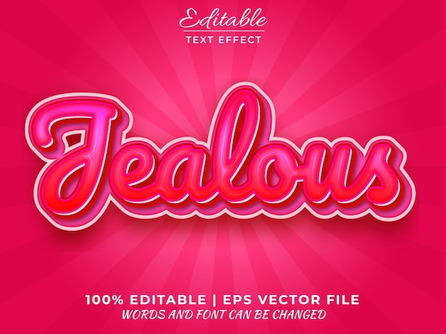 Jealous 3d editable text effect mockup based vector