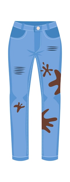 Jeans Dirty Clothes Vector illustration