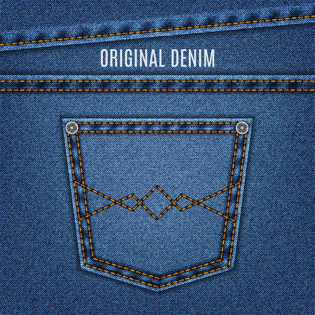 Jeans texture blue color with pocket and stitch. denim  . 