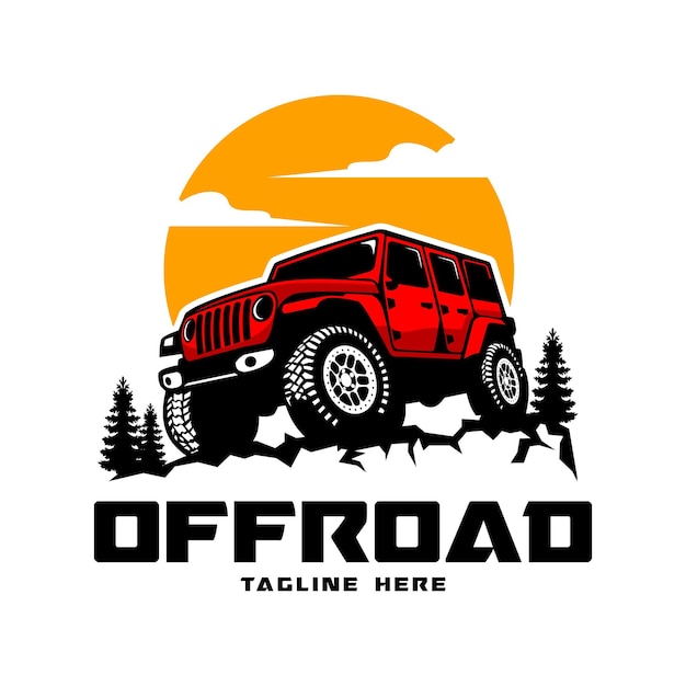 Vector jeep offroad adventure car logo design illustration