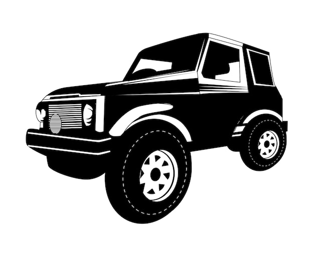 Vector jeep silhouette vector isolated white background