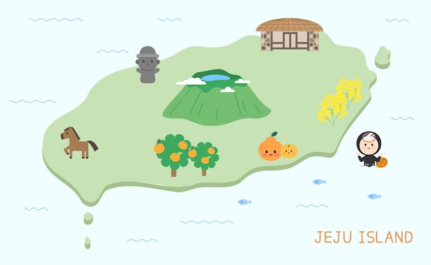 Jeju Island map illustration