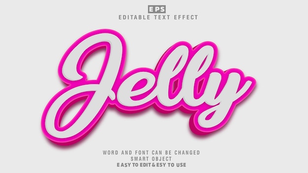 Jelly 3d Editable Text Effect Vector With Background