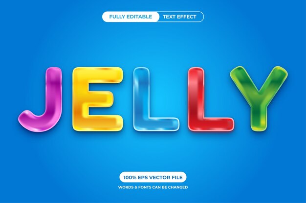 Vector jelly 3d text effecr