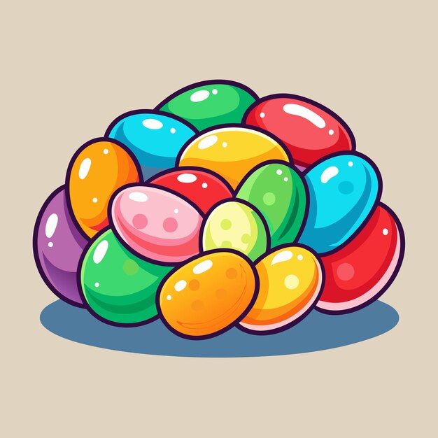 Vector jelly beans food vector graphic drawing style