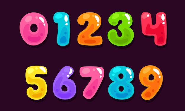 Jelly colorful alphabet numbers