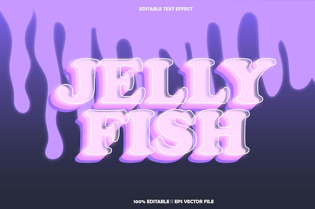 jelly fish editable text effect 3d emboss neon style