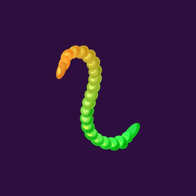 Jelly worm or snake isolated gummy marmalade candy