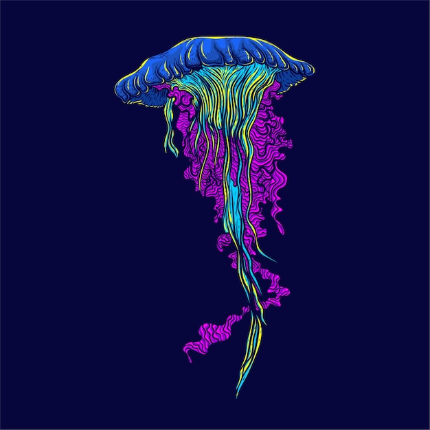 jellyfish colorfull artwork