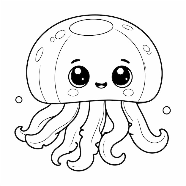 Jellyfish Coloring Page Drawing For Kids