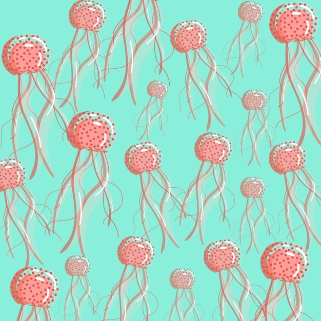 Jellyfish sea animal illustration pattern