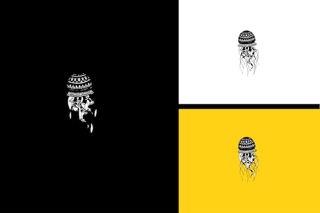 Jellyfish vector illustration line art design