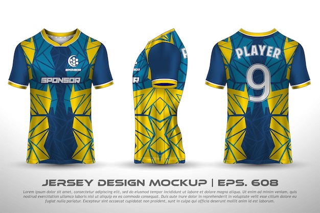 Jersey design sublimation t shirt Premium geometric pattern Incredible Vector collection for Soccer football racing cycling gaming motocross sports