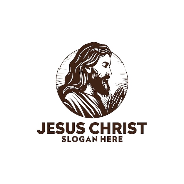 Vector jesus christ logo vector illustration